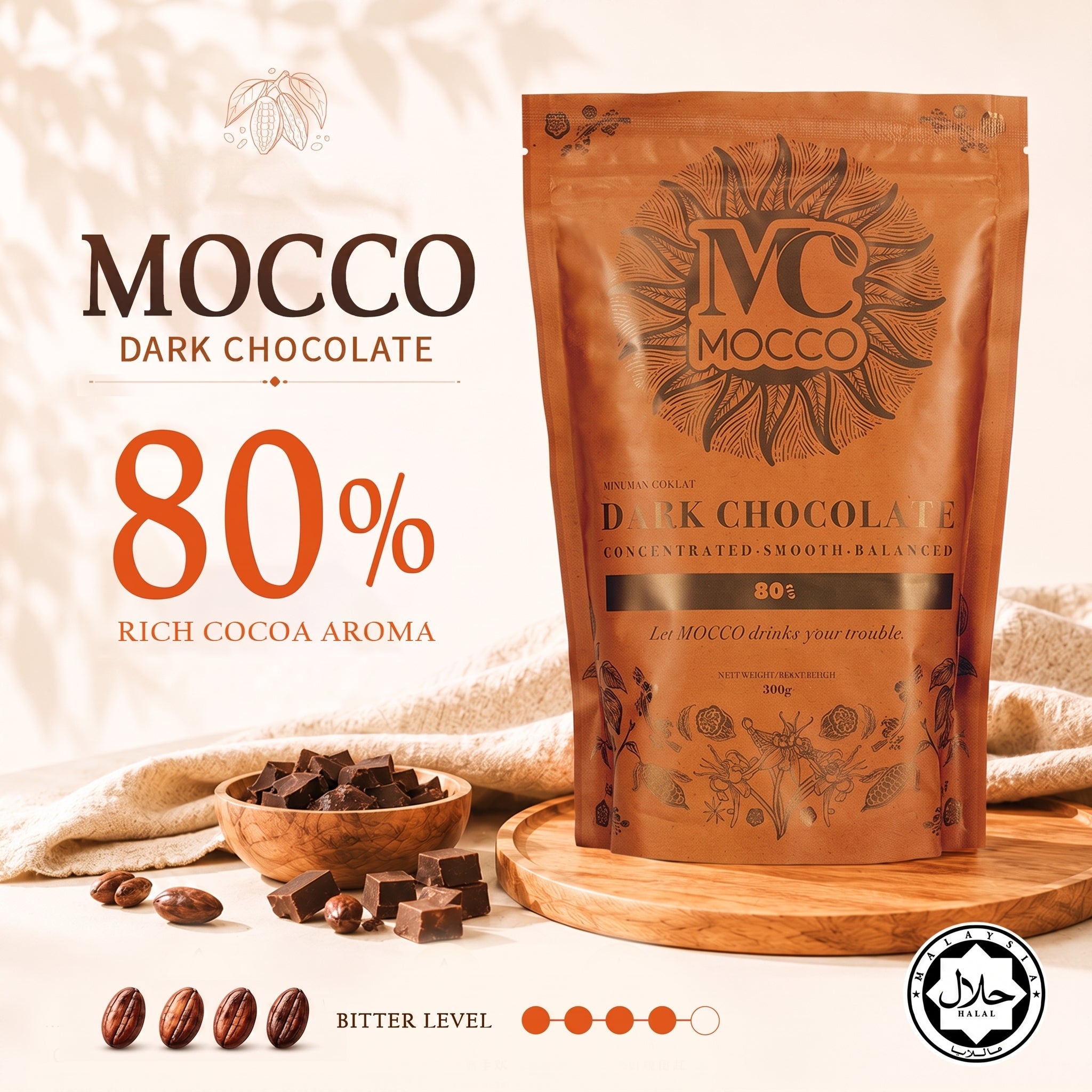 MOCCO 80% Dark Chocolate